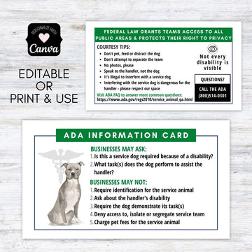 editable custom printable ADA law cards